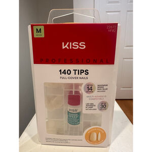 Women's KISS Professional 140 Tips Full-Cover Clear Medium Round Nails